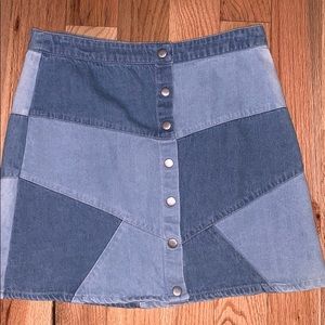 Denim patched skirt
